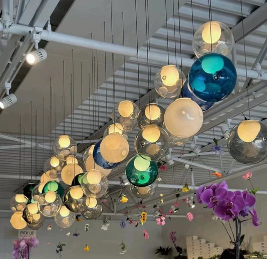 Post Modern Gradient Colorful Ball Pendant Chandelier