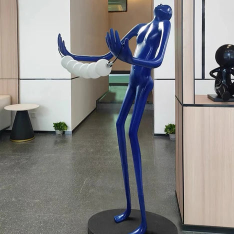 Tilting Head Human Statue Art Floor Lamp