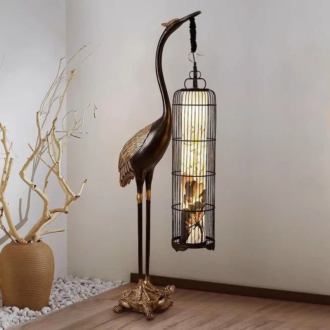 Antique-style Decoration Stork Floor Lamp