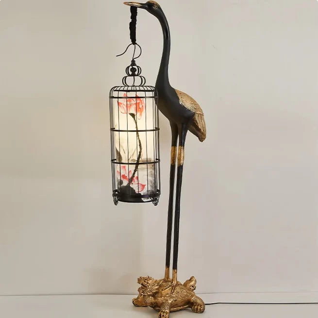 Antique-style Decoration Stork Floor Lamp