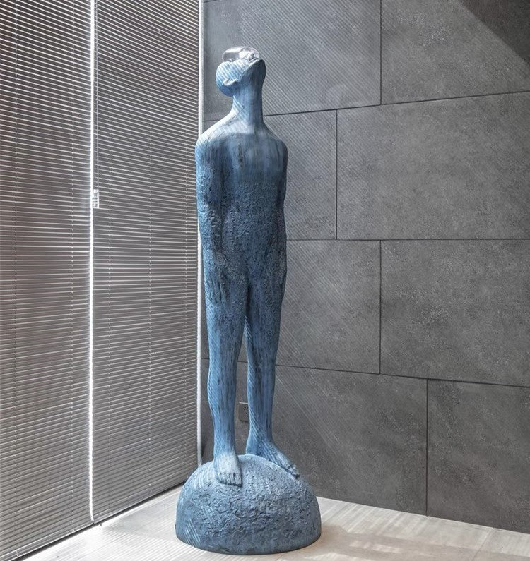 Blue Man Art Sculpture