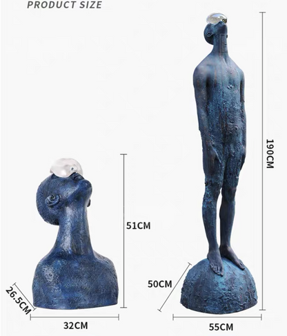 Blue Man Art Sculpture