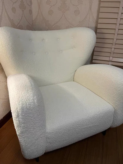 Fleece White Sofa Chair