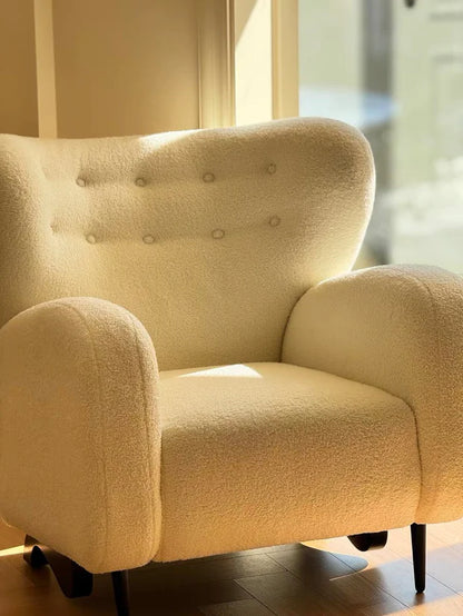 Fleece White Sofa Chair