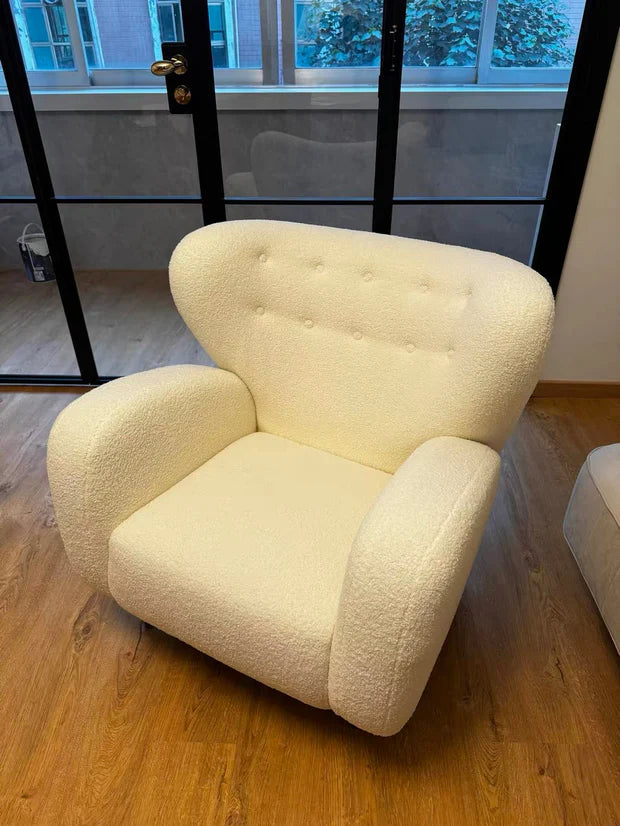 Fleece White Sofa Chair