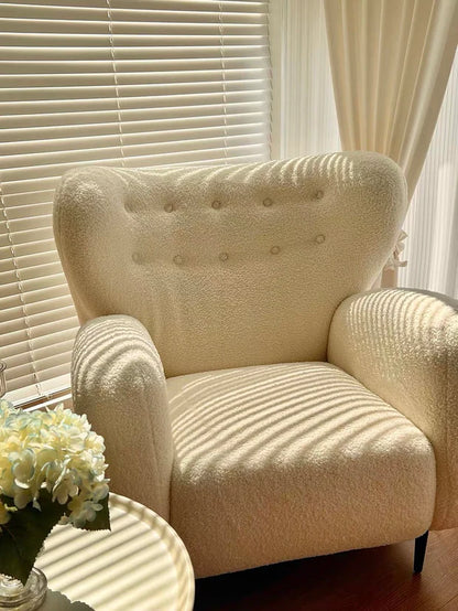 Fleece White Sofa Chair