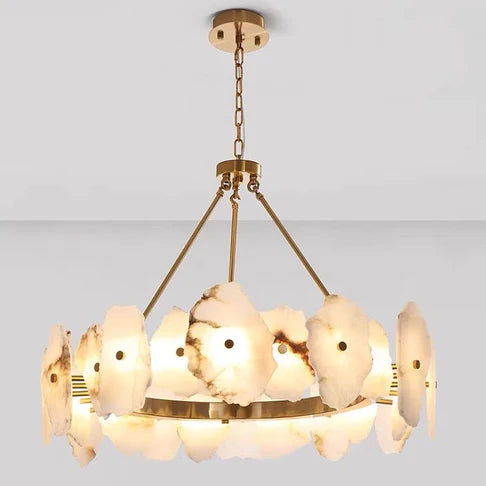 Modern Round/Linear Natural Marble Chandelier for Living Room/Dining Room/Kitchen Island