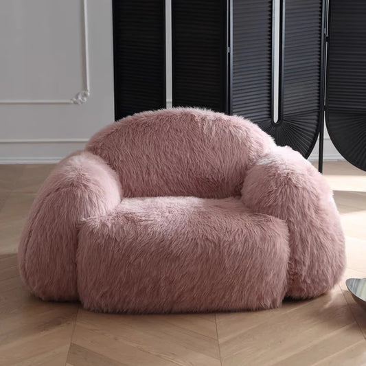Modern Pink Plush Sofa Chair