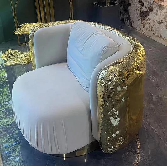 Luxury Hand-pounded Stainless Steel Armchair