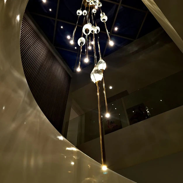 Modern Stick Crystal Chandelier for Staircase/Foyer/Entryway