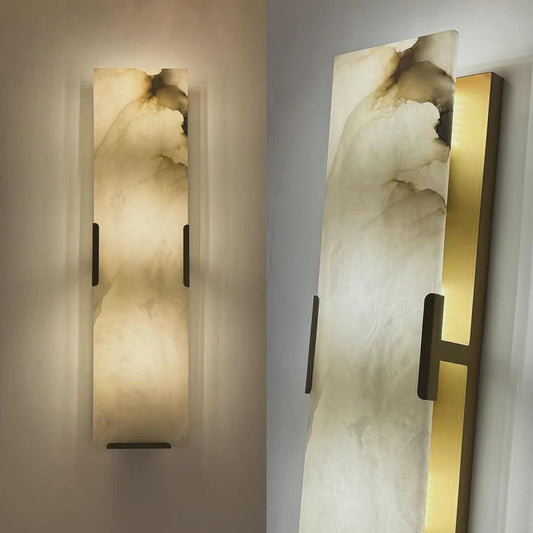 Modern Rectangular Alabaster Wall Lamp