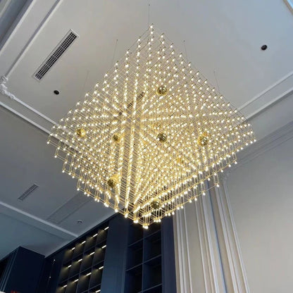 Modern Star Cube Chandelier for Living Room/Staircase/Foyer