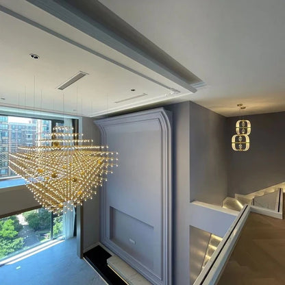 Modern Star Cube Chandelier for Living Room/Staircase/Foyer