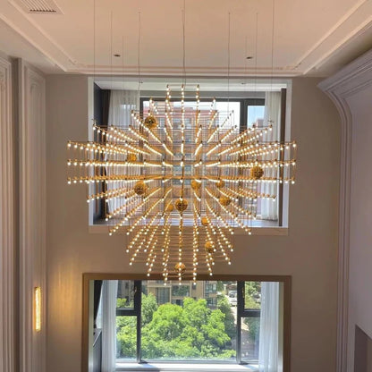 Modern Star Cube Chandelier for Living Room/Staircase/Foyer