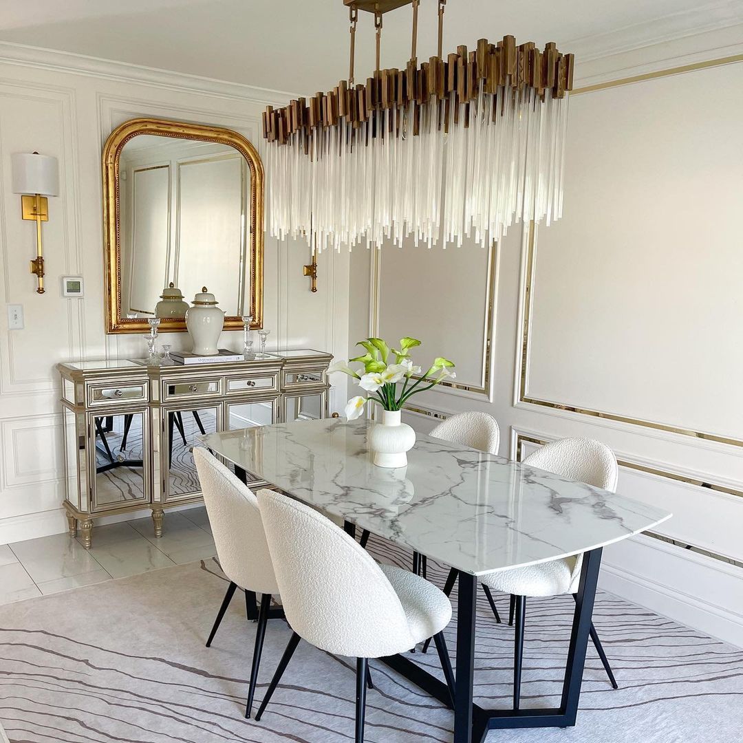 Modern Rectangular Glass Chandelier for Dining Room