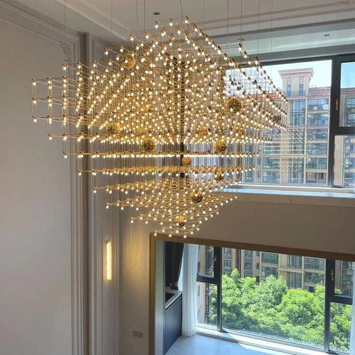 Modern Star Cube Chandelier for Living Room/Staircase/Foyer