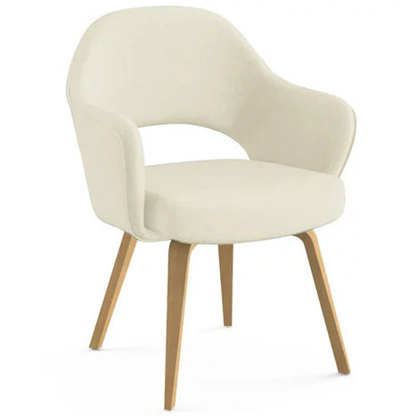 Dining Armchair with Wood Leg