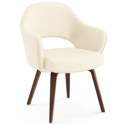 Dining Armchair with Wood Leg