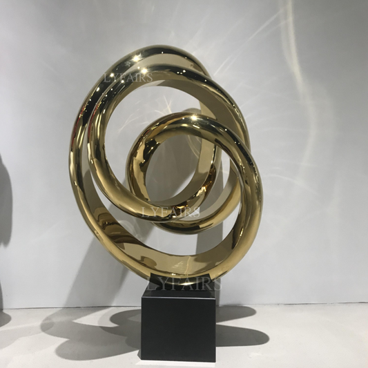 Gold-Plated Stainless Steel Vortex-Inspired Artistic Sculpture