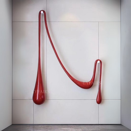 Crimson Drip Modern Art Wall Sculpture