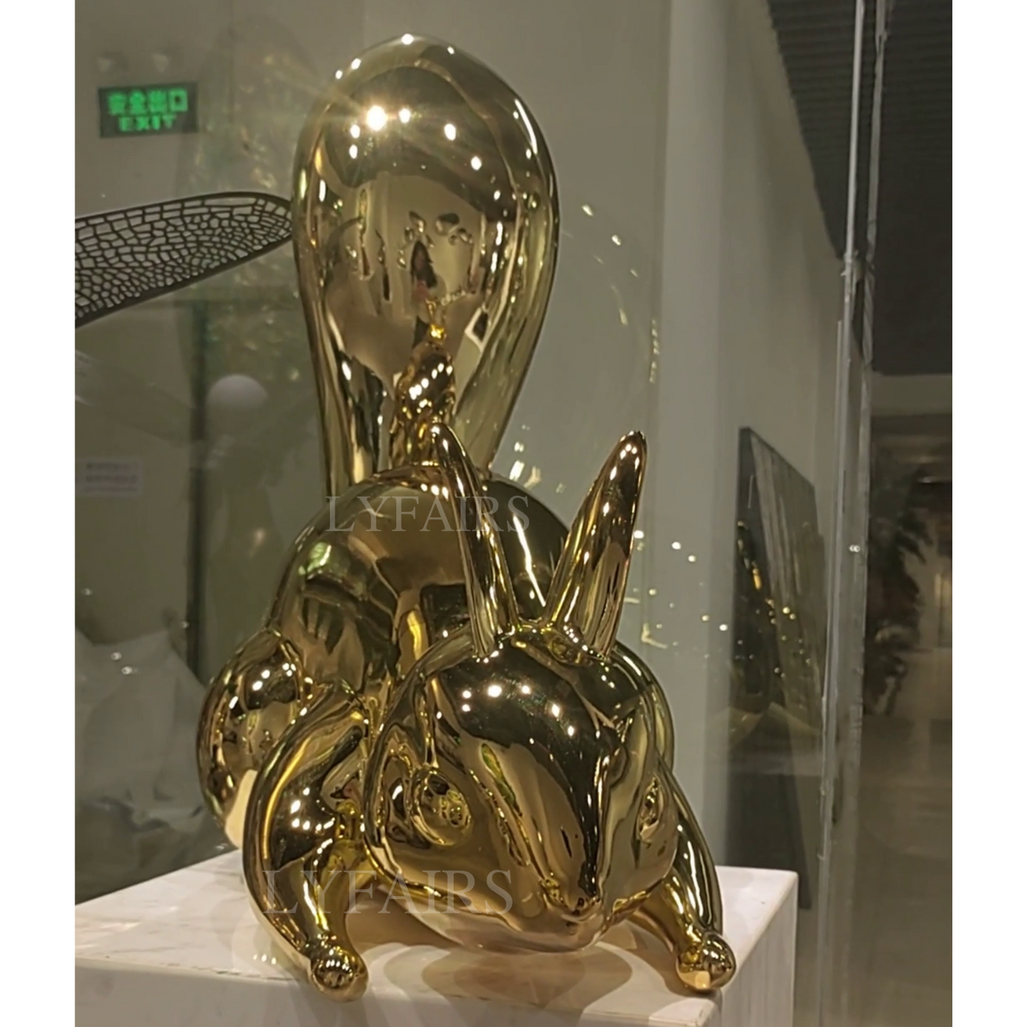 Golden Cast Aluminum Squirrel Art Sculpture