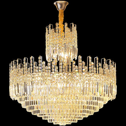 Luxury Hotel Hallway Ceiling Lighting Fixture Large Round Crystal Chandelier For Foyer Living Room Staircase