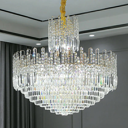 Luxury Hotel Hallway Ceiling Lighting Fixture Large Round Crystal Chandelier For Foyer Living Room Staircase