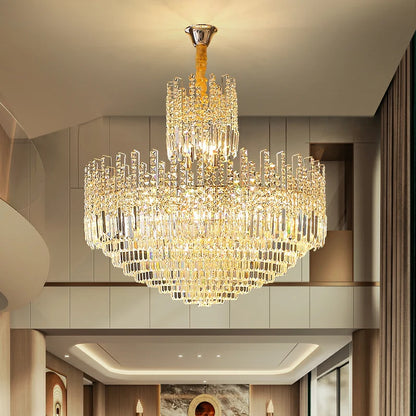 Luxury Hotel Hallway Ceiling Lighting Fixture Large Round Crystal Chandelier For Foyer Living Room Staircase