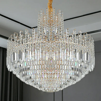 Luxury Hotel Hallway Ceiling Lighting Fixture Large Round Crystal Chandelier For Foyer Living Room Staircase