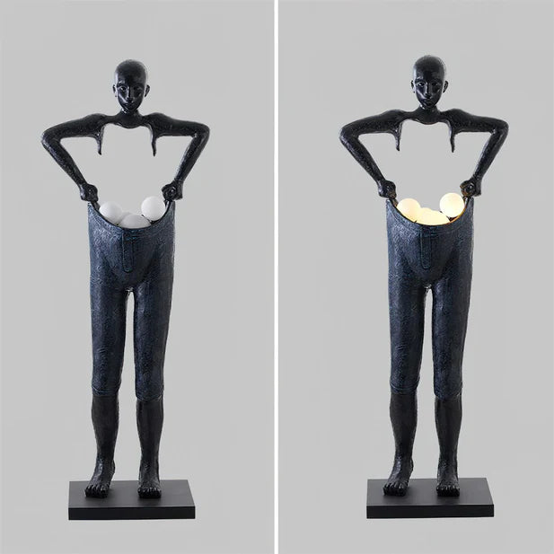 Man Carrying Pants Statue Floor Lamp