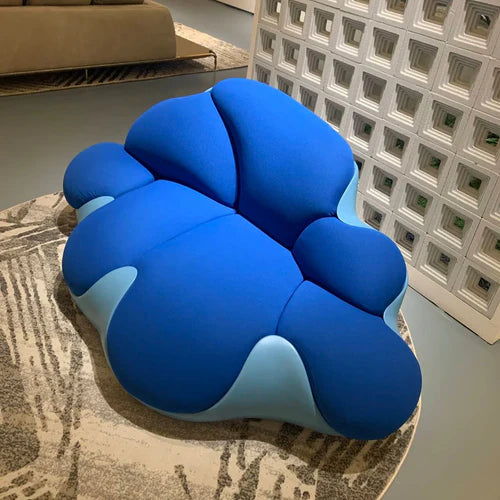 Creative Fiberglass Fabric Blue Cloud Sofa