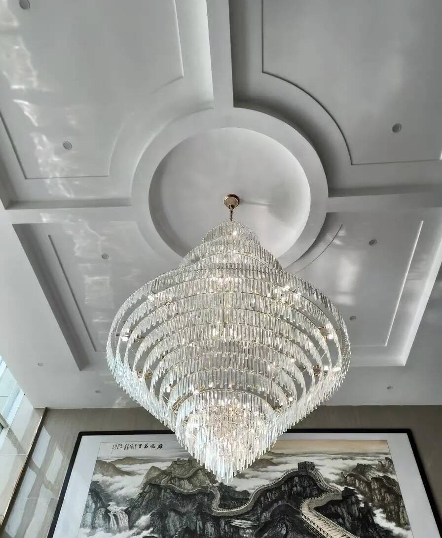 Luxury Multi-tiered Extra Large Crystal Chandelier for Staircase/Foyer/Entryway