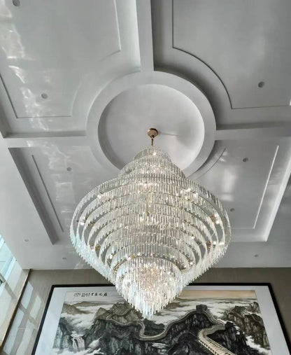 Luxury Multi-tiered Extra Large Crystal Chandelier for Staircase/Foyer/Entryway