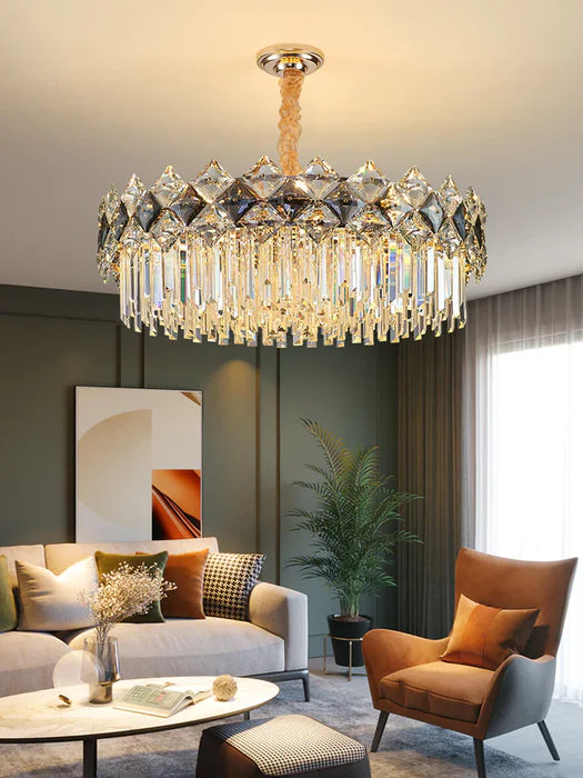 Modern Luxury Tiered Transparent Crystal Chandelier Suit for Living/Dining Room/Bedroom