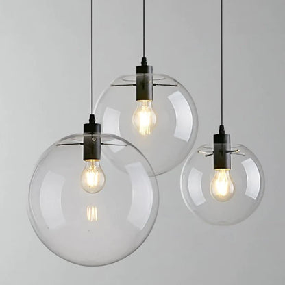 Transparent Glass Bubble Light Fixture Pendant Lighting for Dining Room/Cafe