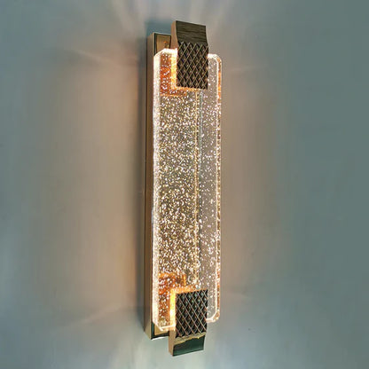 Modern Light Luxury Designer Starburst Clear Seedy Glass Wall Light for Entryway/Dining Room/Bedside