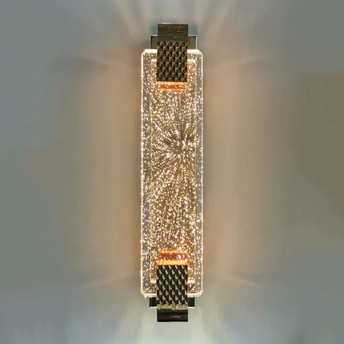 Modern Light Luxury Designer Starburst Clear Seedy Glass Wall Light for Entryway/Dining Room/Bedside