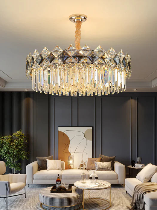 Modern Luxury Tiered Transparent Crystal Chandelier Suit for Living/Dining Room/Bedroom