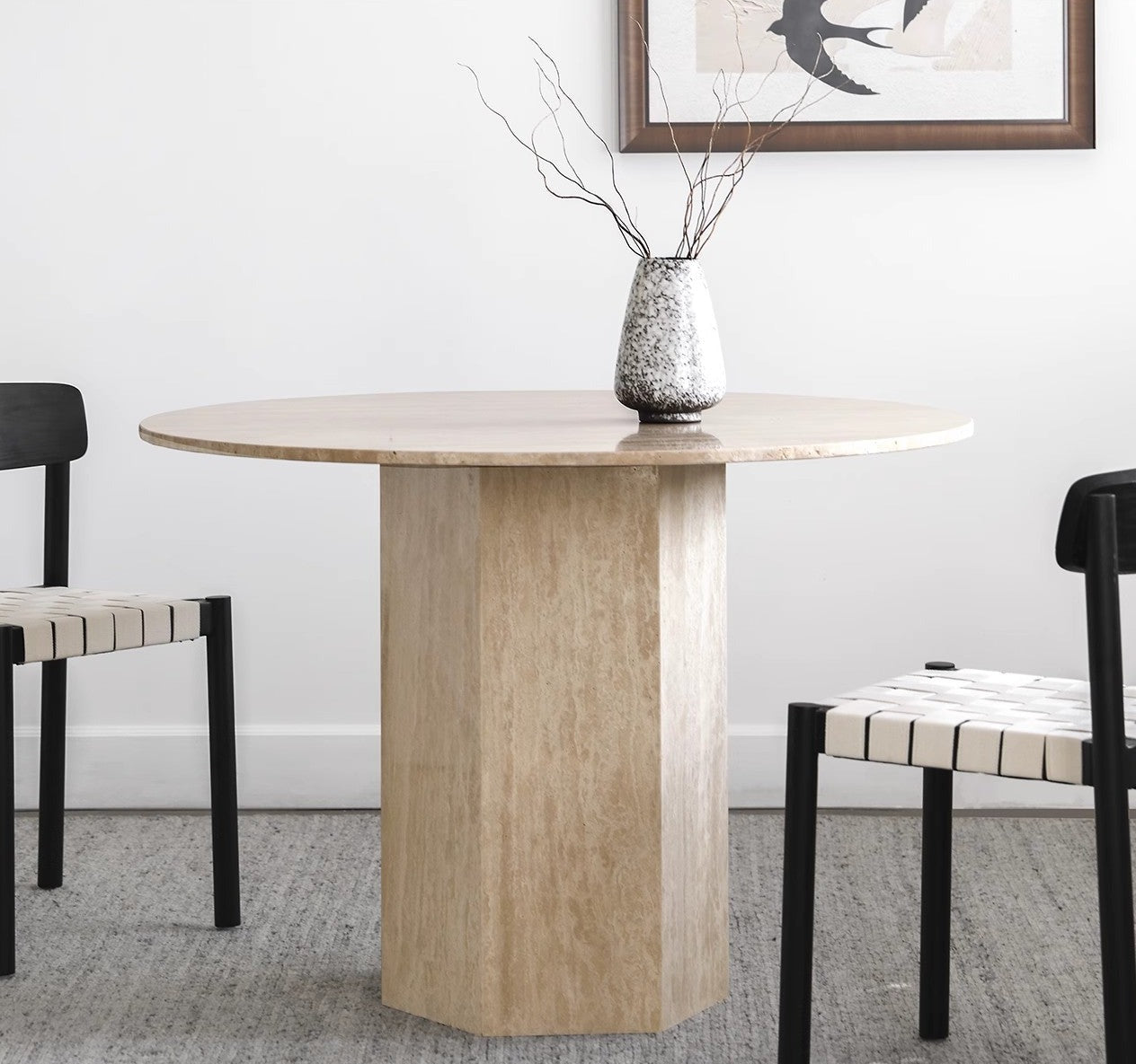 French Travertine Dinning Table