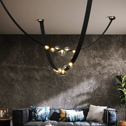 Minimalist Leather Belt Chandelier for Dining/Living Room