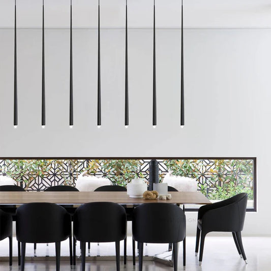 Minimalist Modern Conical Long Chandelier for Dining / Living Room / Ceiling Duplex / Spiral Staircase