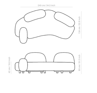 Modern Simple Modular Chenille Stone Sofa