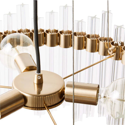 Modern Round Glass Rods Chandelier for Living/Dining Room/Bedroom