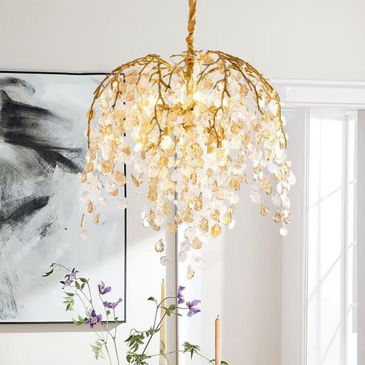 Idyllic Glass Leaves Chandelier