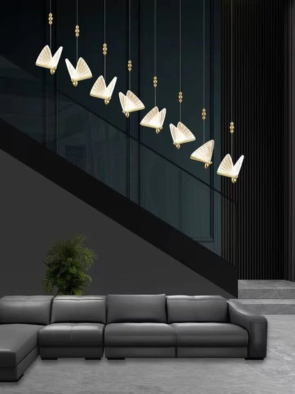 Extra Large Light Luxury Art Butterfly Pendant Chandelier for Bedroom/Dining Room/Staircase