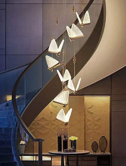 Extra Large Light Luxury Art Butterfly Pendant Chandelier for Bedroom/Dining Room/Staircase