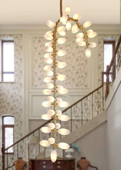 Nordic Art Long Grape Glass Chandelier for Staircase/Hallway/Entryway