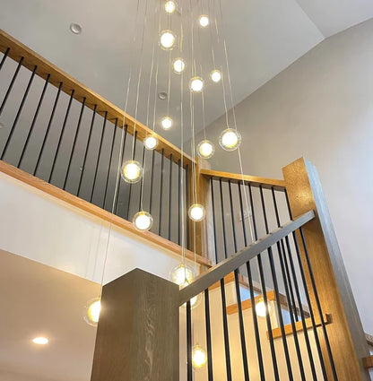 Long Contemporary Modern Blown Glass Light Fixture for Foyer/2-story Buildings/Staircase