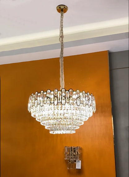 Modern Light Luxury Round/Rectangle Crystal Chandelier Set For Living Room/Dining Room/Bedroom