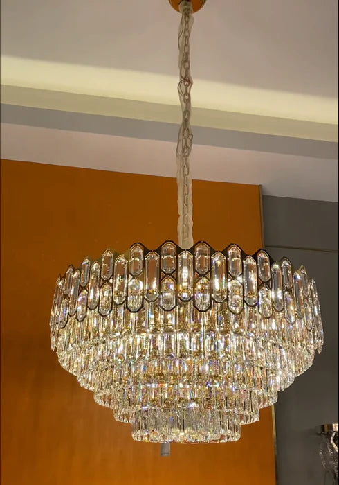 Modern Light Luxury Round/Rectangle Crystal Chandelier Set For Living Room/Dining Room/Bedroom